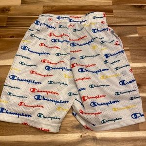 Champion Athletic Shorts - White and Rainbow: Kids small